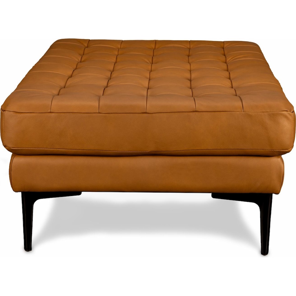 conner brown leather ottoman   