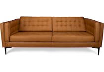 conner brown leather sofa   