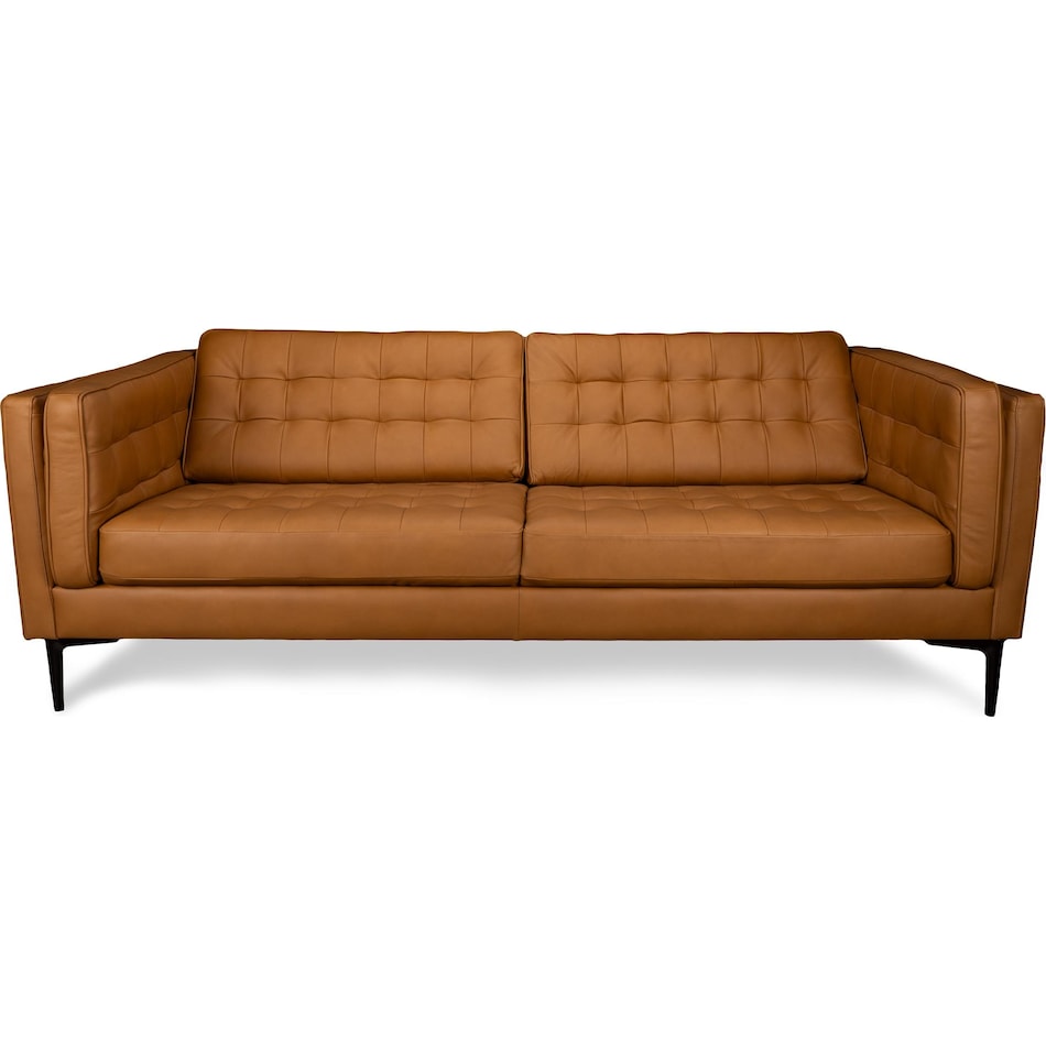 conner brown leather sofa   