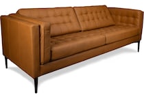 conner brown leather sofa   