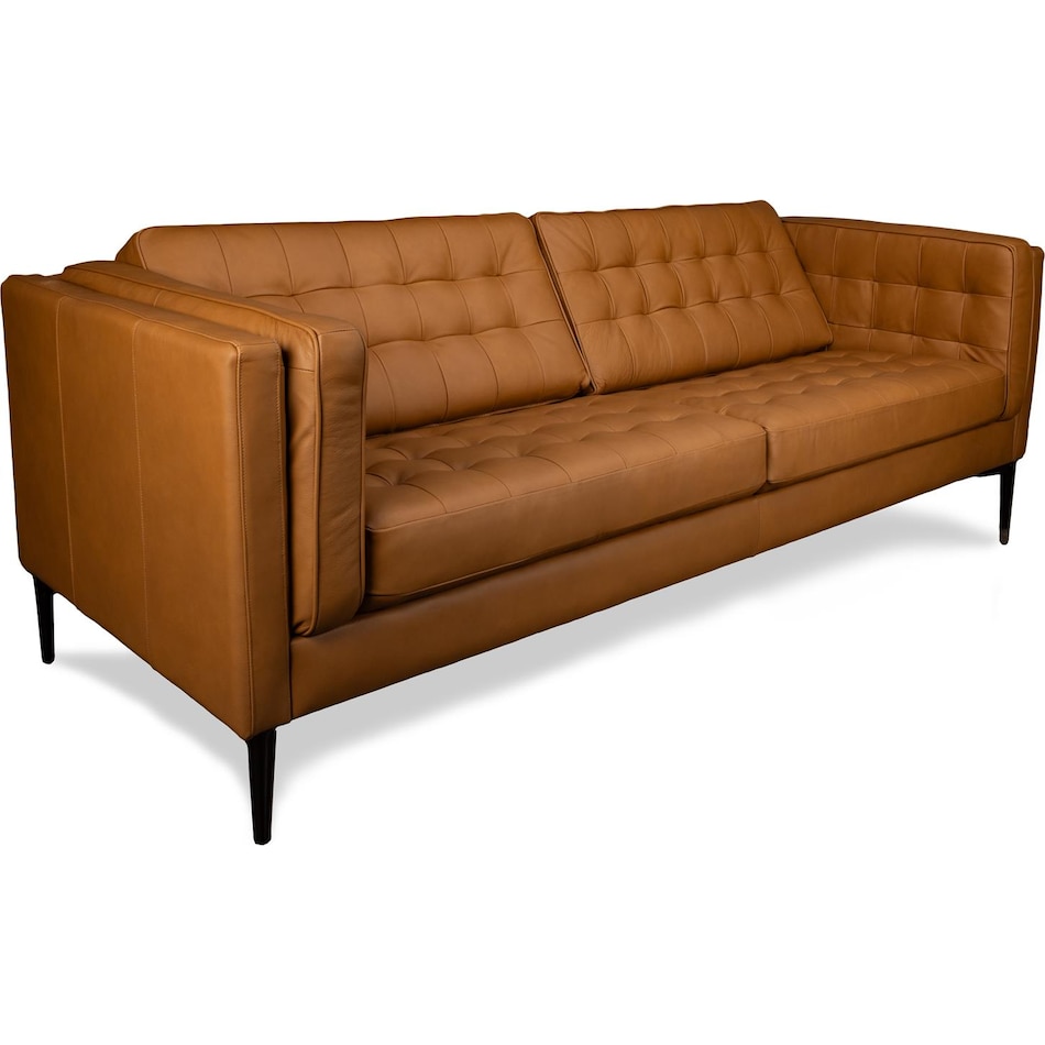 conner brown leather sofa   