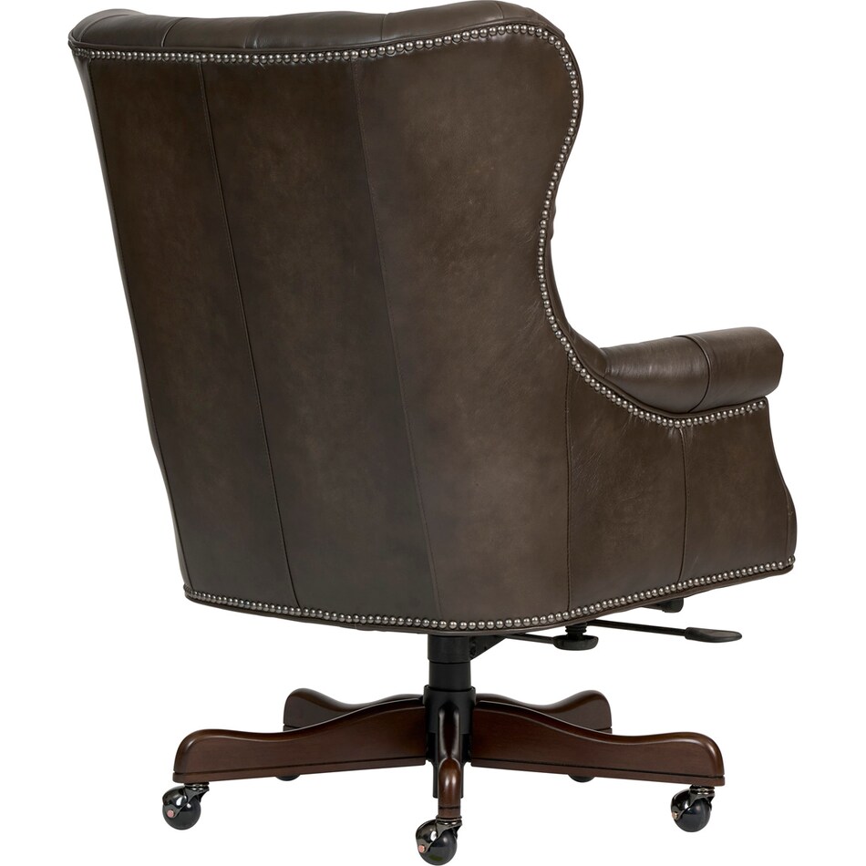 conrad burnished walnut desk chair   