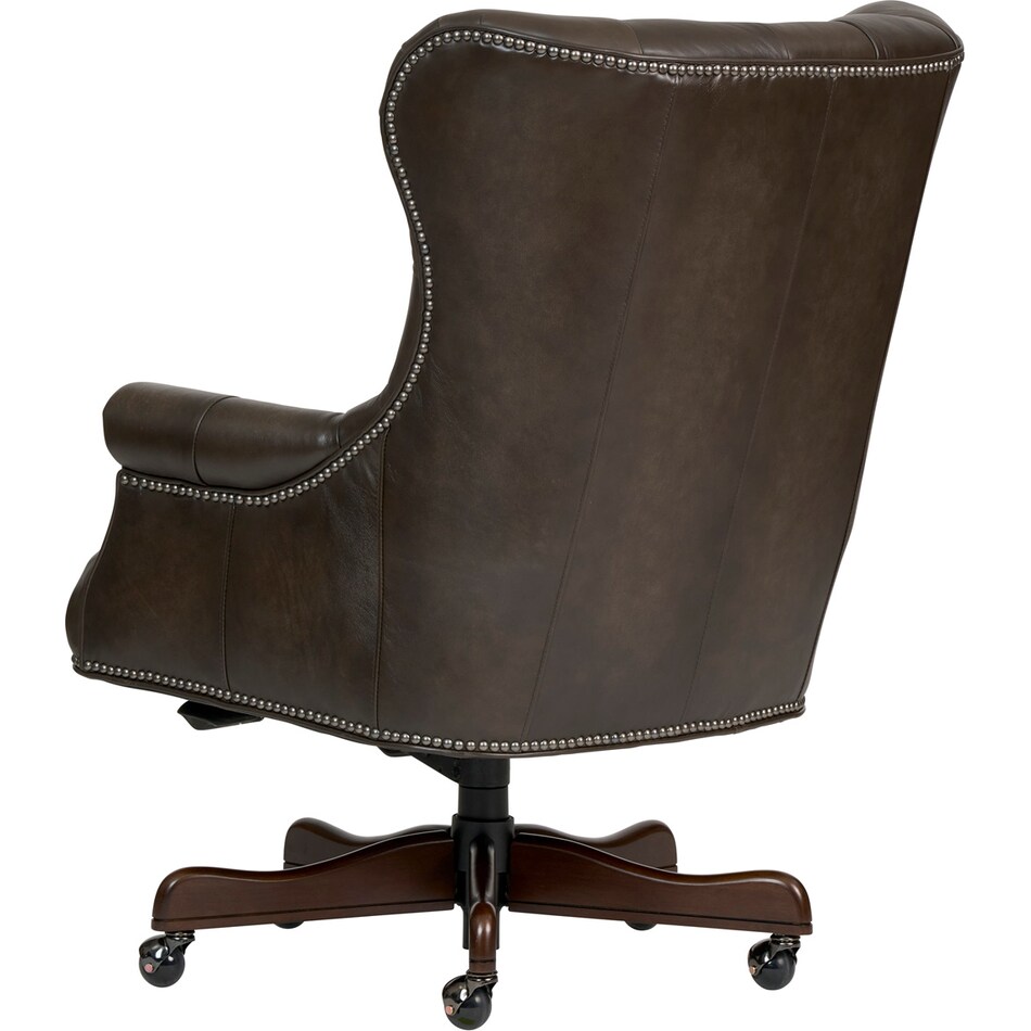 conrad burnished walnut desk chair   