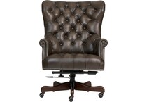 conrad burnished walnut desk chair   