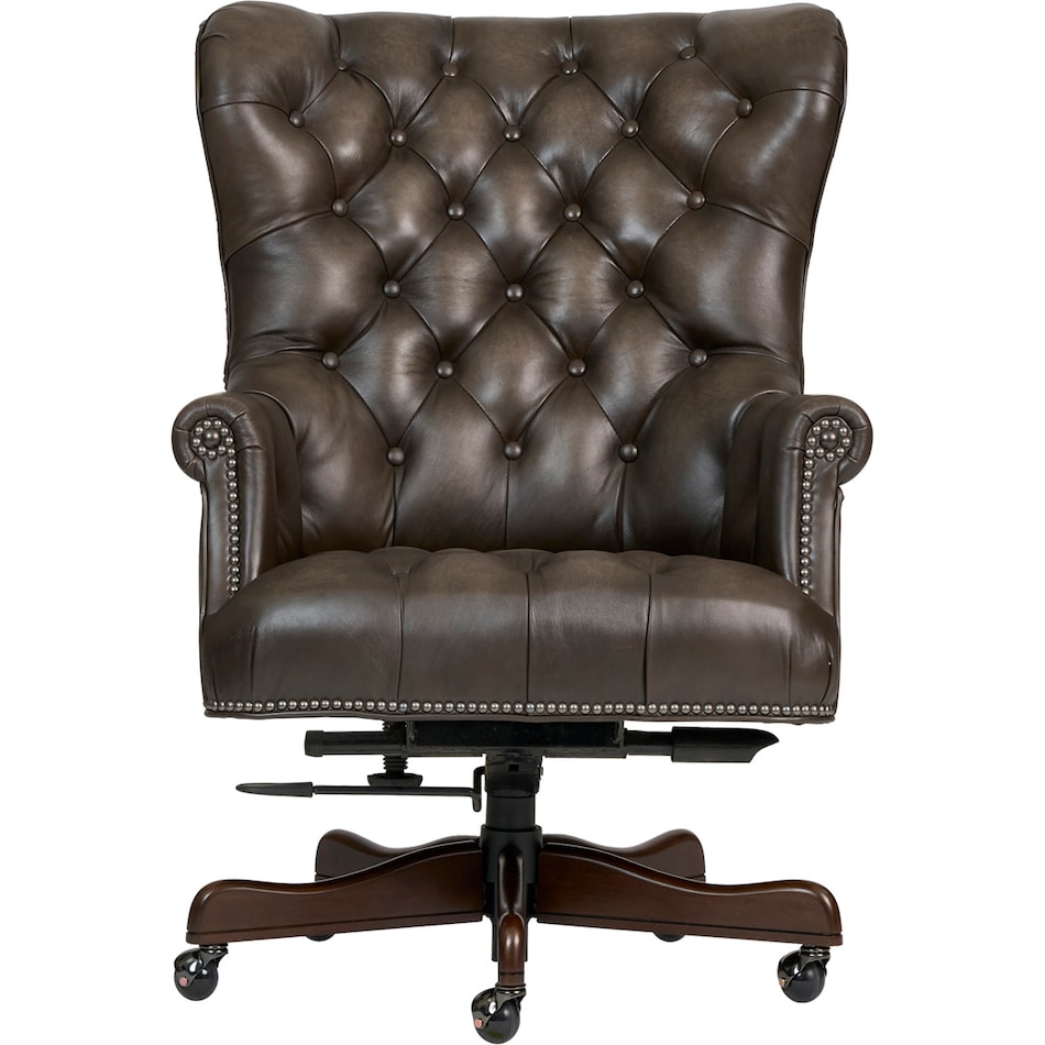 conrad burnished walnut desk chair   