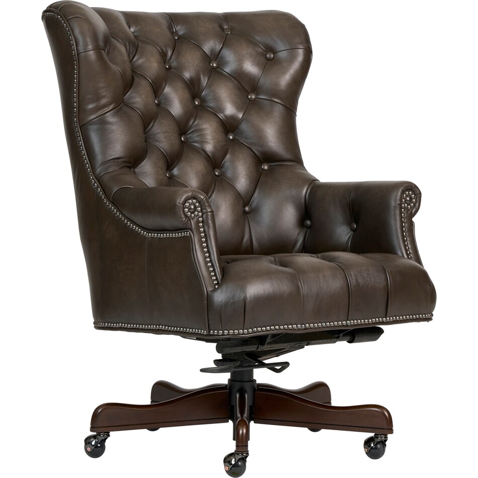 conrad burnished walnut desk chair   