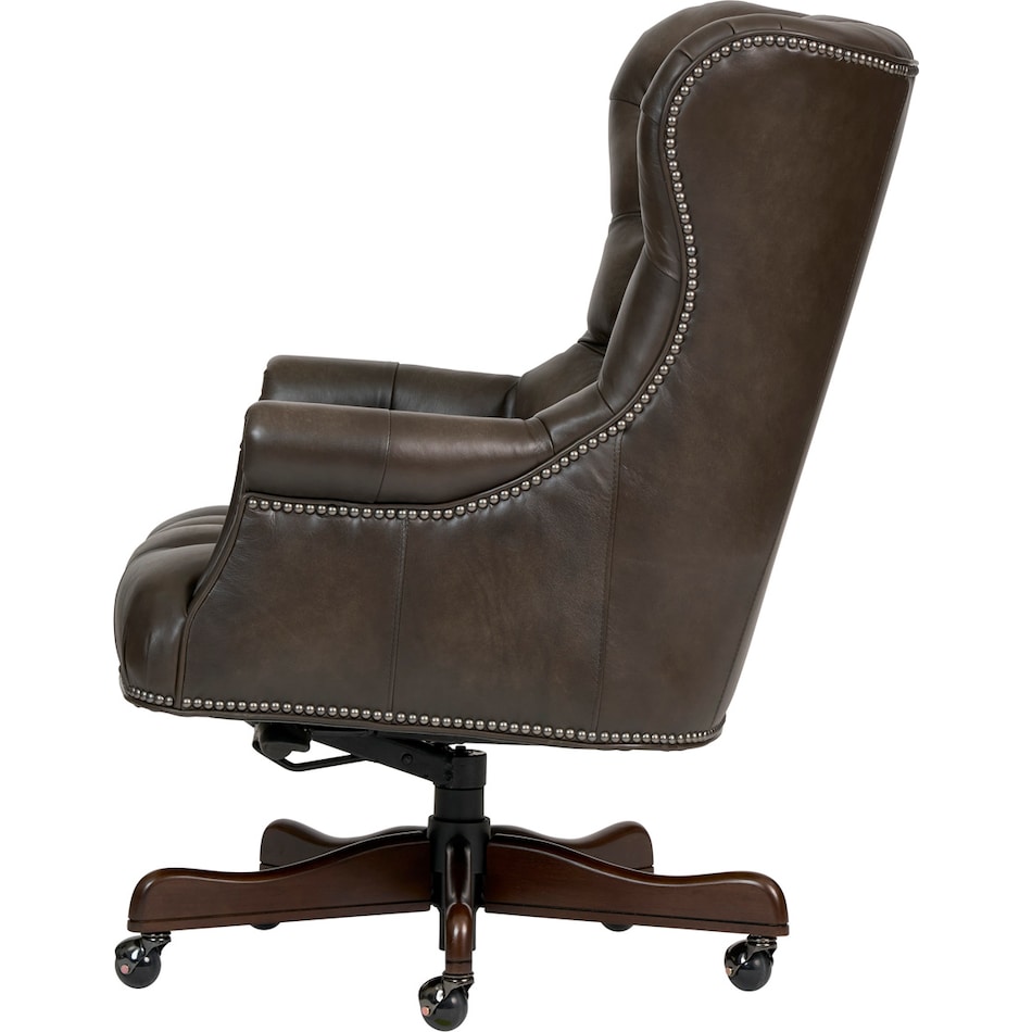 conrad burnished walnut desk chair   