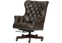 conrad burnished walnut desk chair   