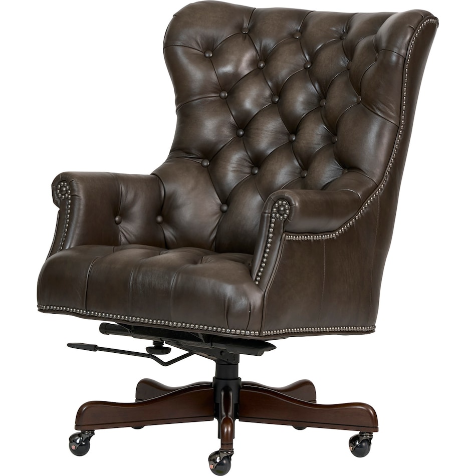 conrad burnished walnut desk chair   