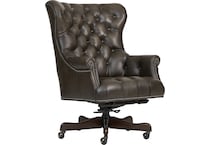 conrad burnished walnut desk chair   