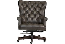 conrad burnished walnut desk chair   