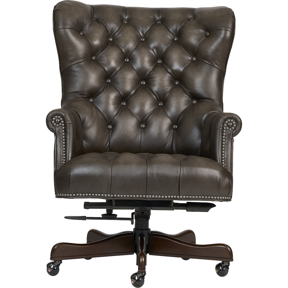 conrad burnished walnut desk chair   