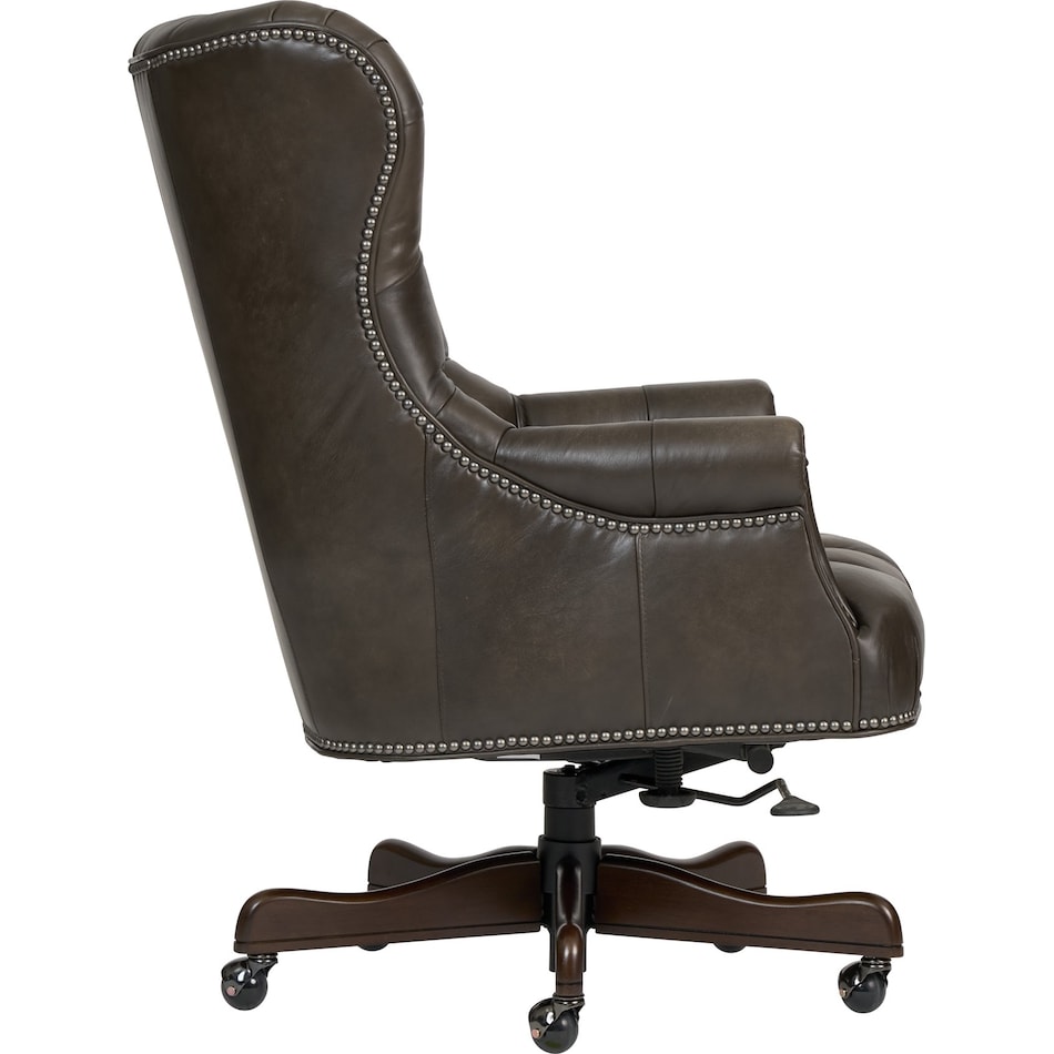 conrad burnished walnut desk chair   
