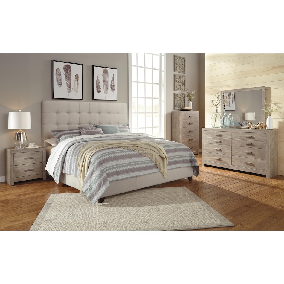 contemporary  beige king headboard   