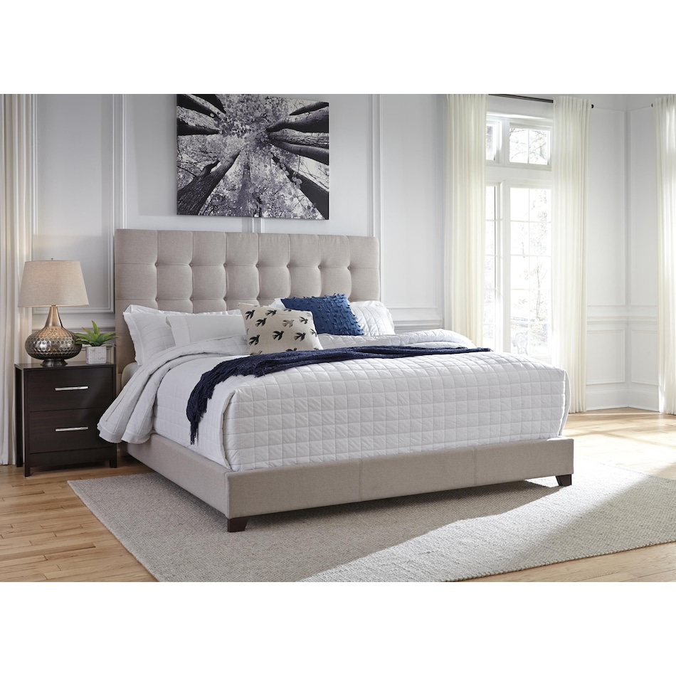 contemporary  beige king headboard   