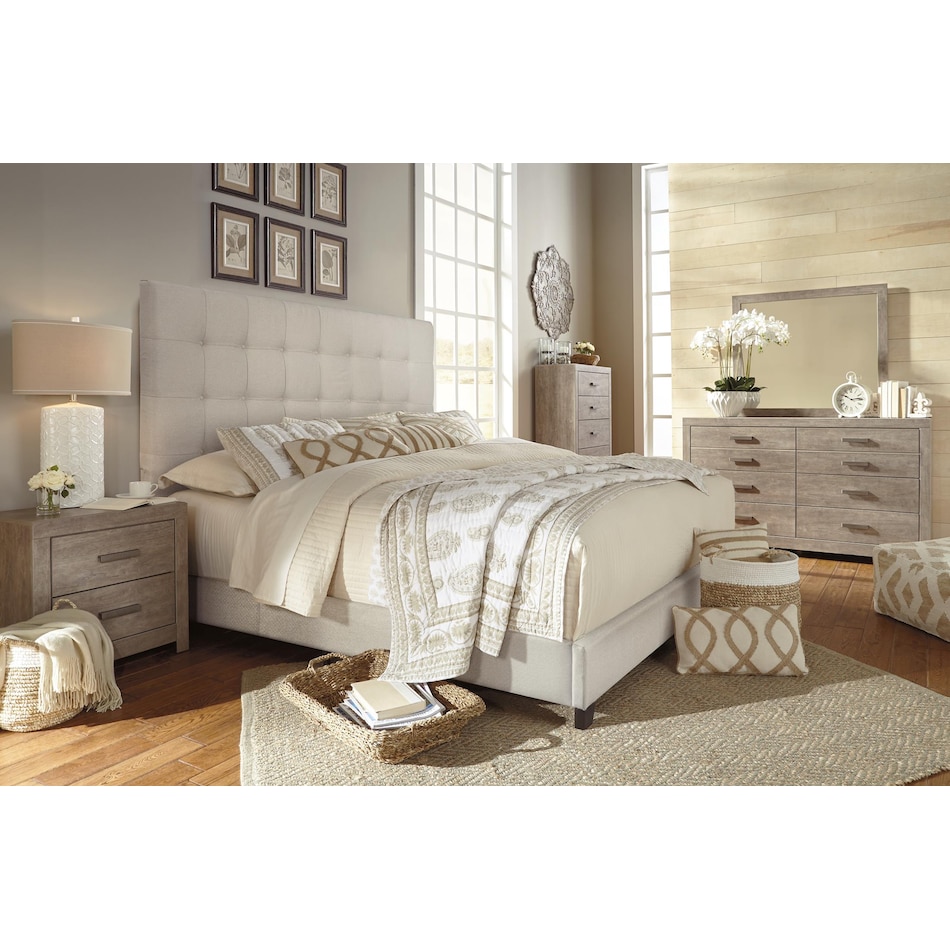 contemporary  beige king headboard   