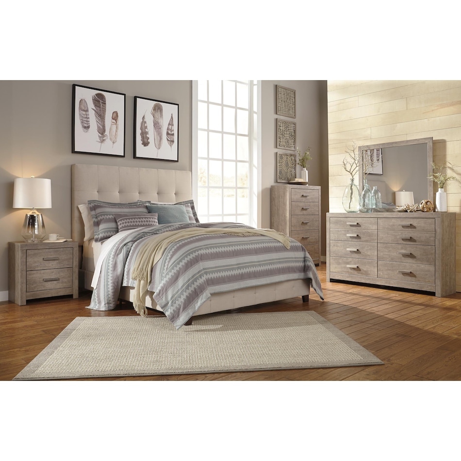 contemporary  beige king headboard   