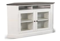 cornerstone european cottage off white dark brown console   