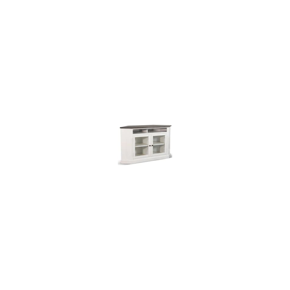 cornerstone european cottage off white dark brown console   