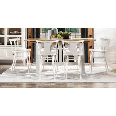 XXX & OOO'S 5-PIECE COUNTER HEIGHT DINING SET