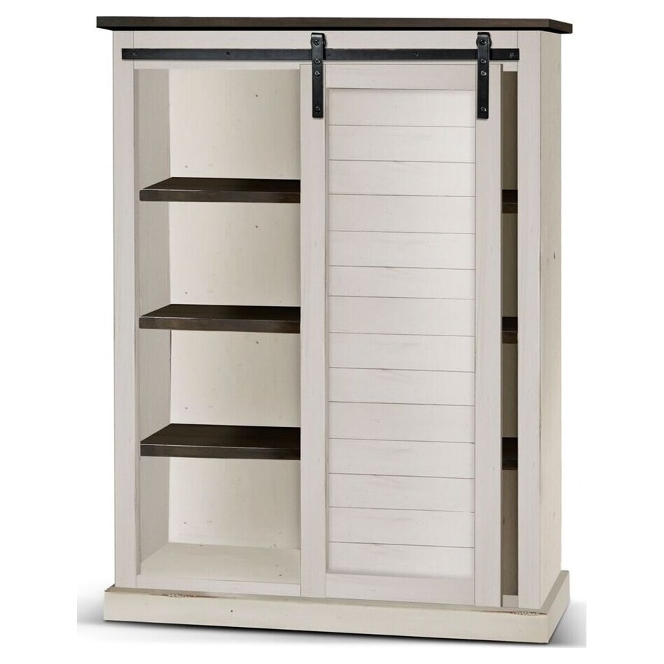 country view european cottage white accent bookcase   