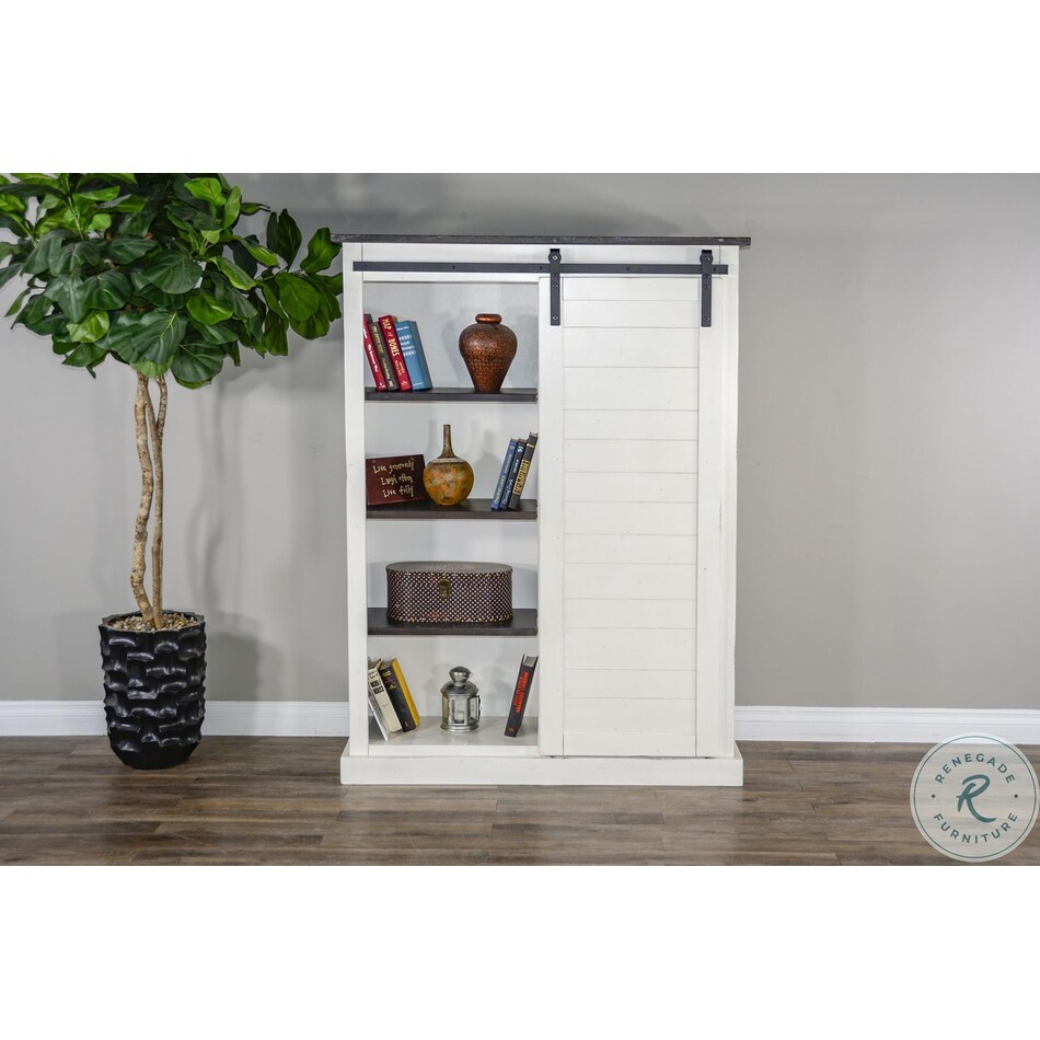 country view european cottage white accent bookcase   