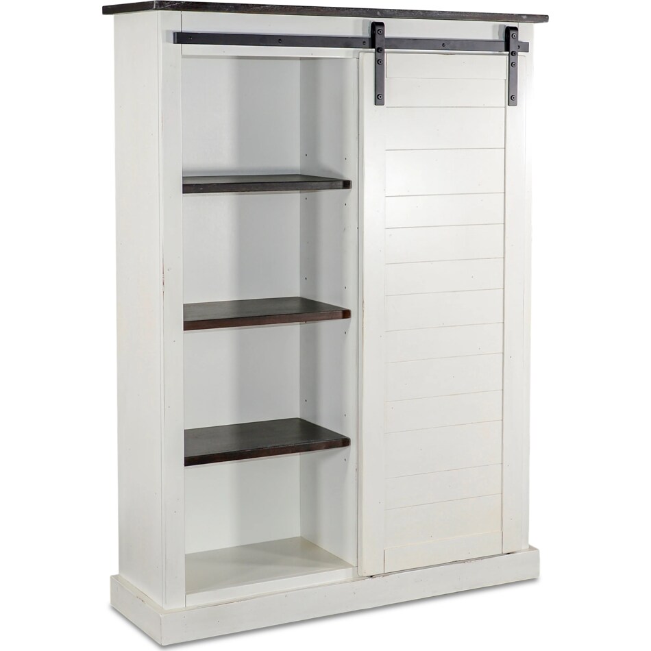 country view european cottage white accent bookcase   