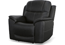 crofton black power leather recliner   