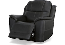 crofton black power leather recliner   