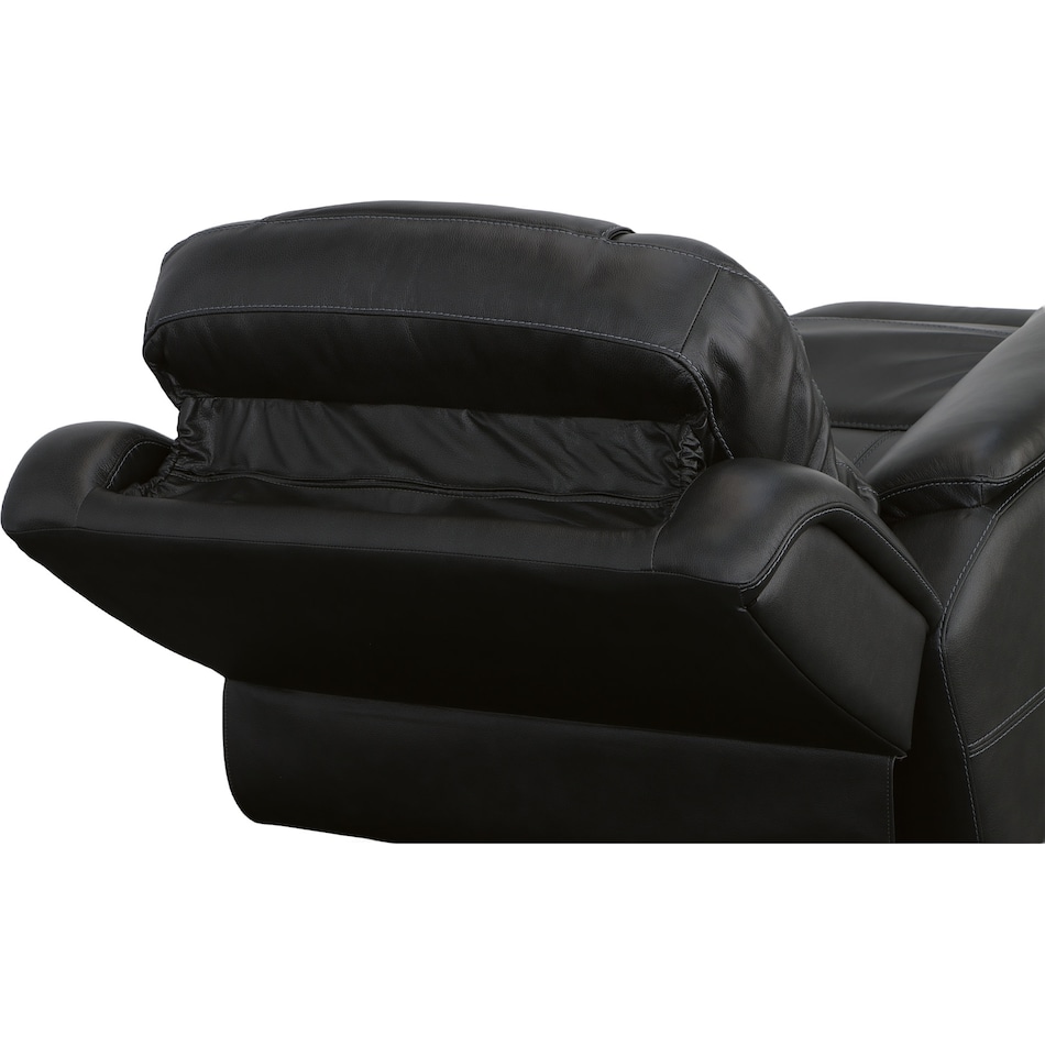 crofton black power leather recliner   