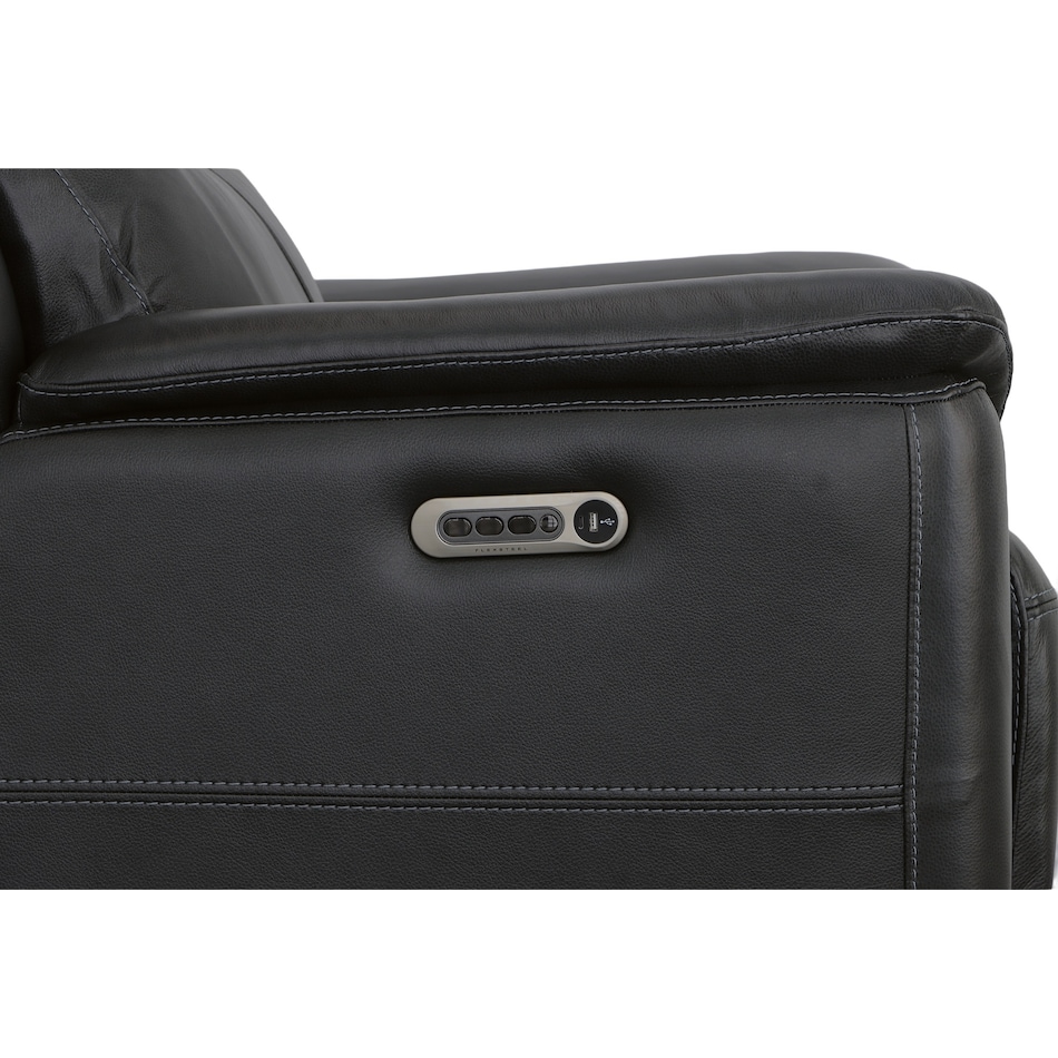 crofton black power leather recliner   