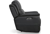 crofton black power leather recliner   