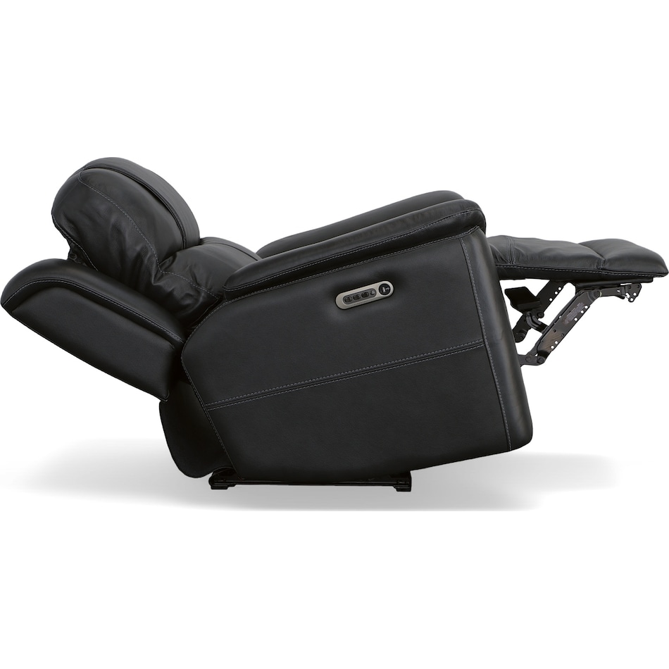 crofton black power leather recliner   
