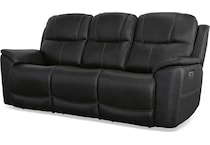 crofton black power leather reclining sofa   