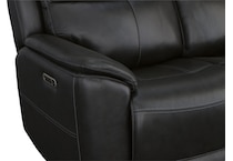 crofton black power leather reclining sofa   
