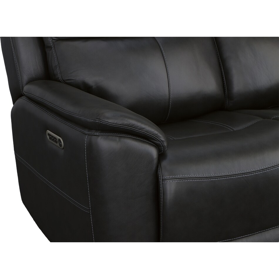 crofton black power leather reclining sofa   