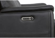 crofton black power leather reclining sofa   
