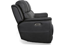 crofton black power leather reclining sofa   