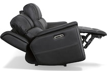 crofton black power leather reclining sofa   