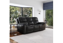 crofton black power leather reclining sofa   