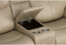 crofton pebble power leather reclining console loveseat   