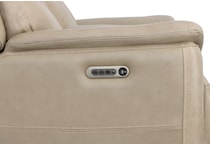 crofton pebble power leather reclining console loveseat   
