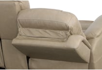 crofton pebble power leather reclining console loveseat   