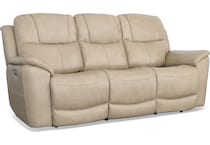 crofton pebble power leather reclining sofa   