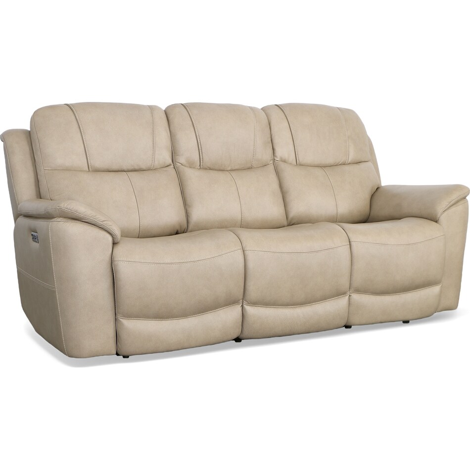 crofton pebble power leather reclining sofa   
