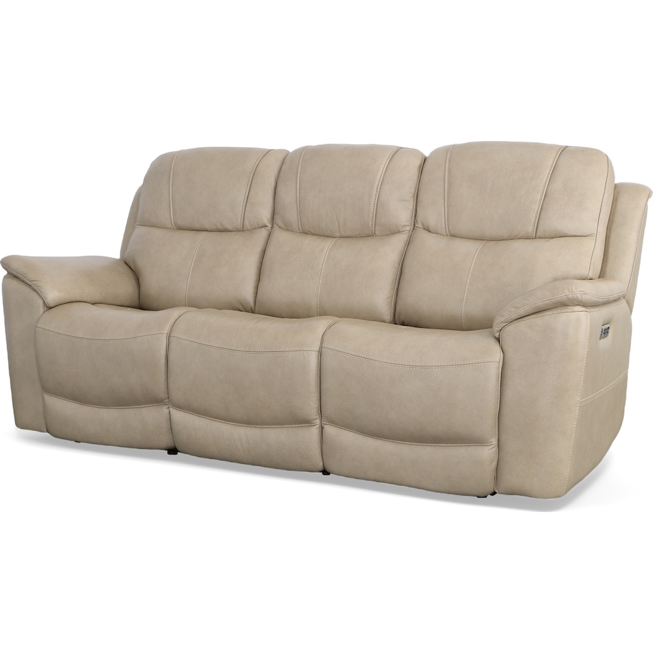 crofton pebble power leather reclining sofa   