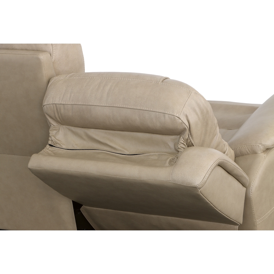 crofton pebble power leather reclining sofa   