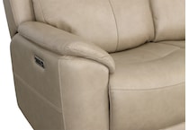 crofton pebble power leather reclining sofa   