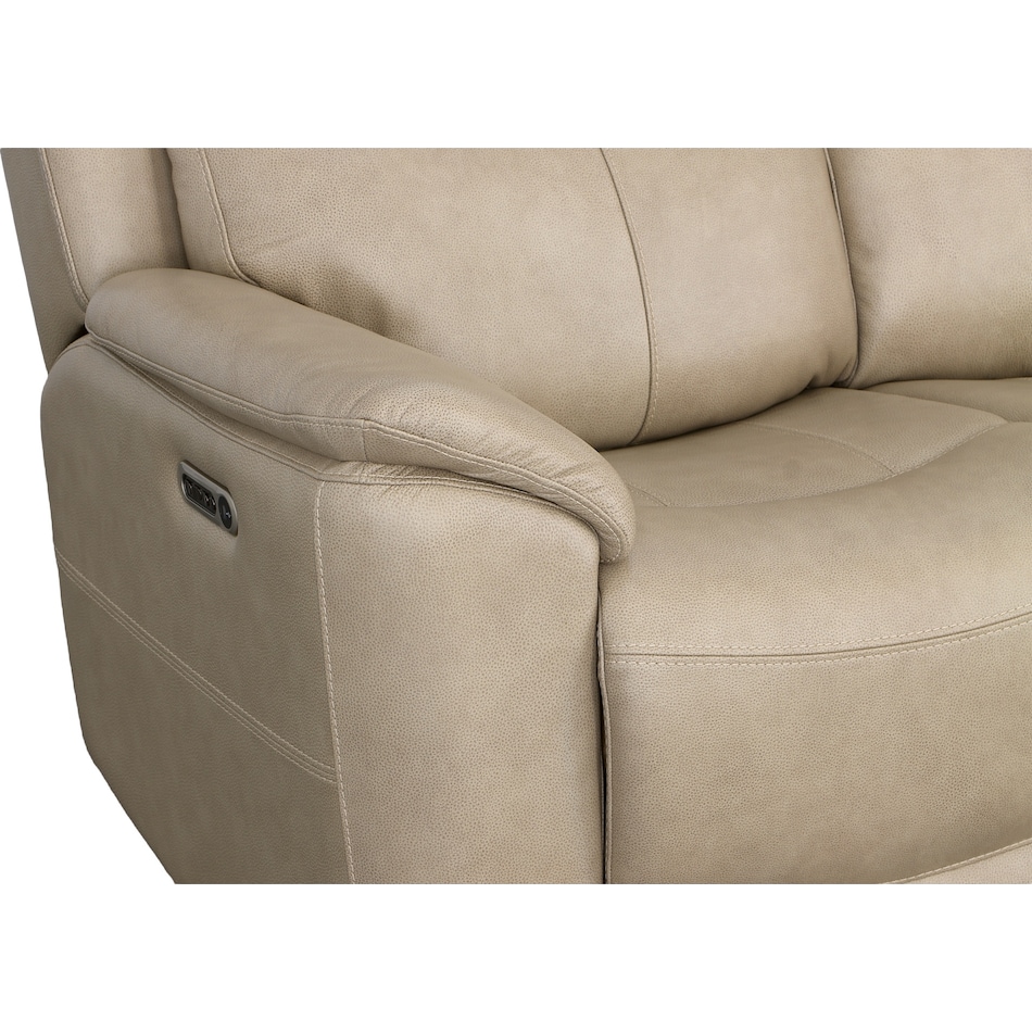 crofton pebble power leather reclining sofa   