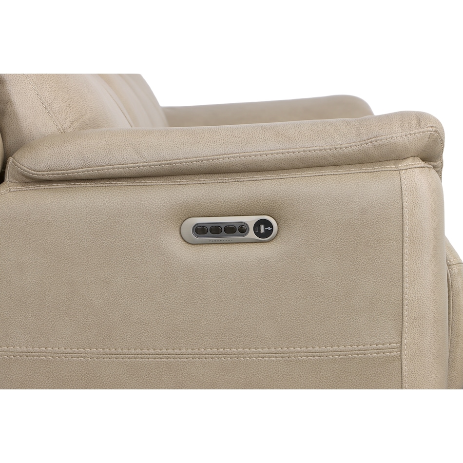 crofton pebble power leather reclining sofa   